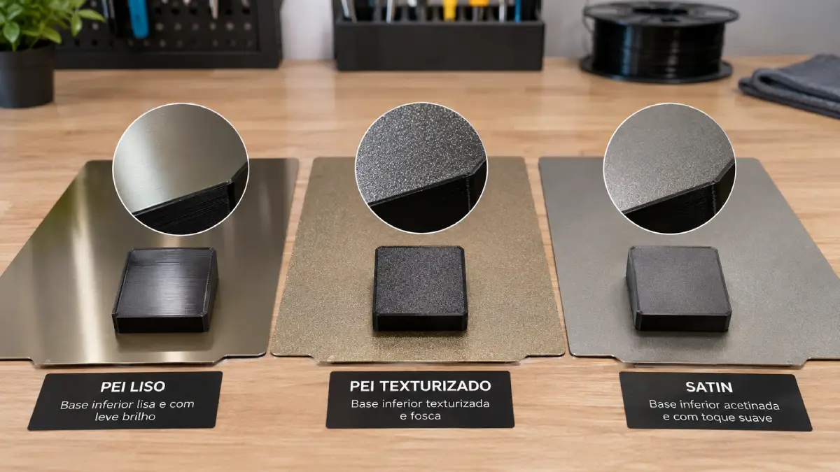 PEI liso ou texturizado: qual superfície usar na impressora 3D?