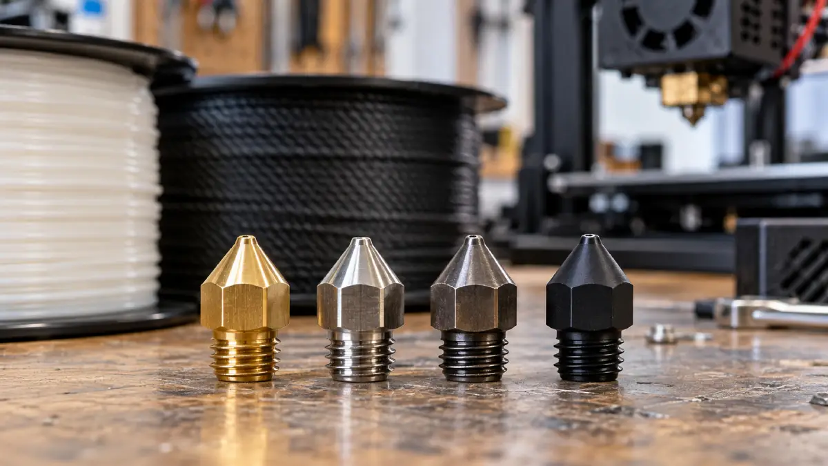 Bico da impressora 3D: latão, aço endurecido ou outro material?
