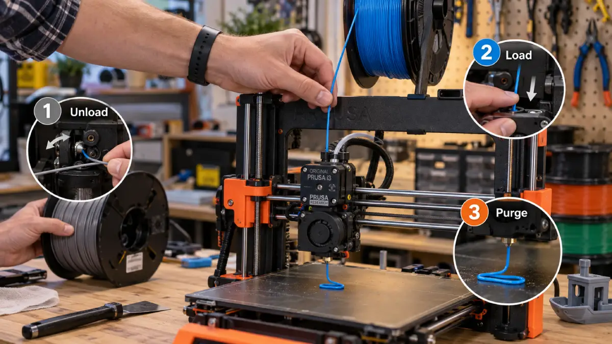Como trocar filamento na impressora 3D sem entupir o bico