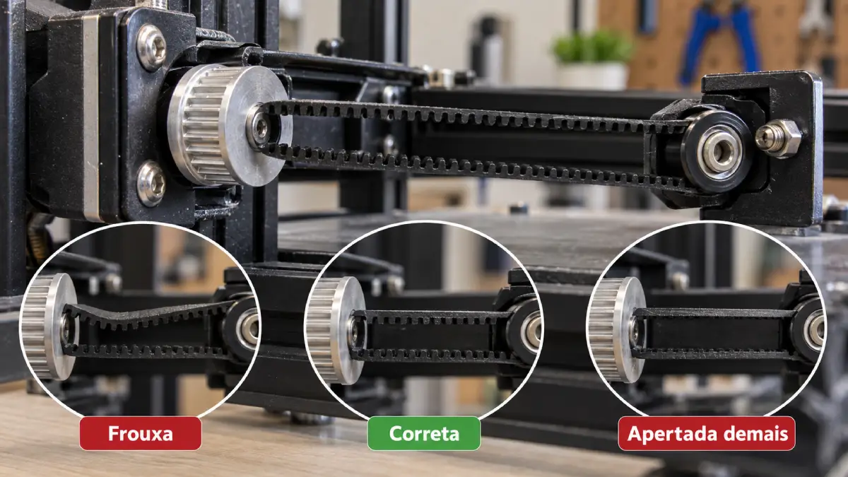 Correia da impressora 3D: tensão, desgaste e quando trocar