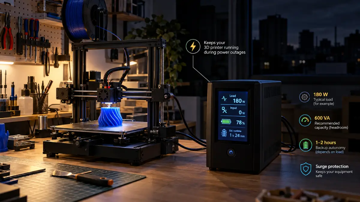 Nobreak para impressora 3D: como escolher sem errar VA e watts
